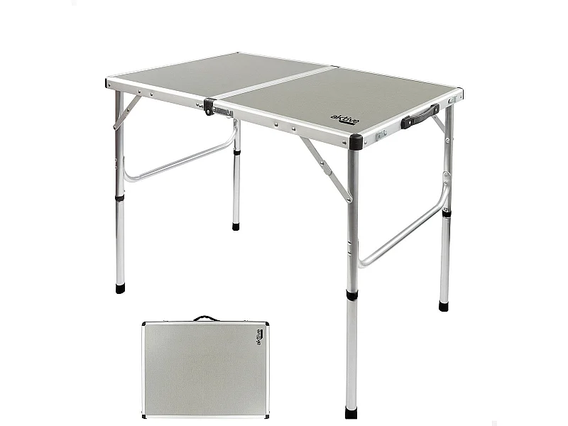 Mesa plegable para camping Aktive Camping gris 40-70x90x60 cm