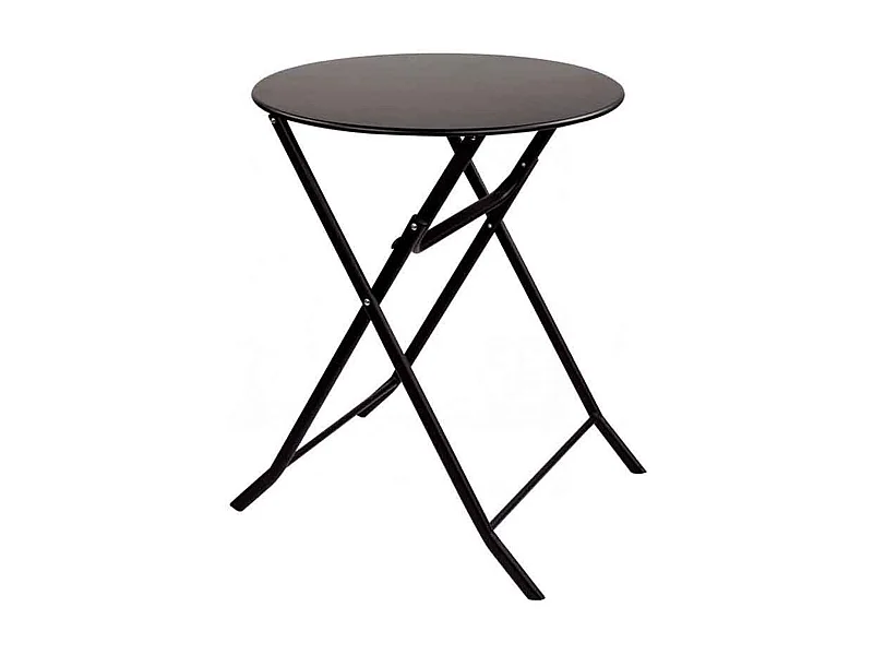 Mesa redonda de exterior Aktive Garden plegable negro Ø60x70 cm