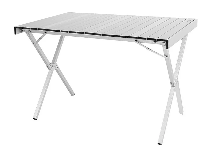 Mesa de camping Aktive diseño desmontable plateado 72x108x71 cm