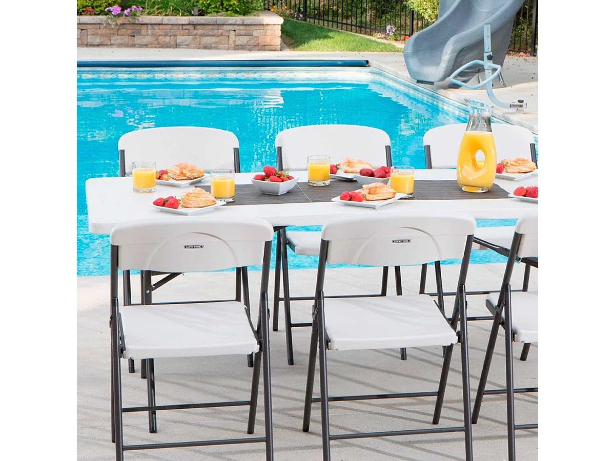 Mesa plegable Lifetime 8 personas blanco 73,5x244,5x76 cm