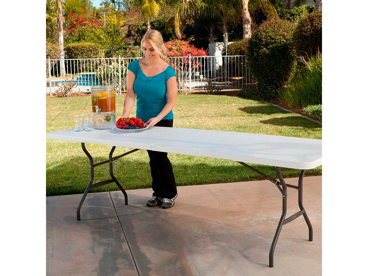 Mesa plegable Lifetime 8 personas blanco 73,5x244,5x76 cm