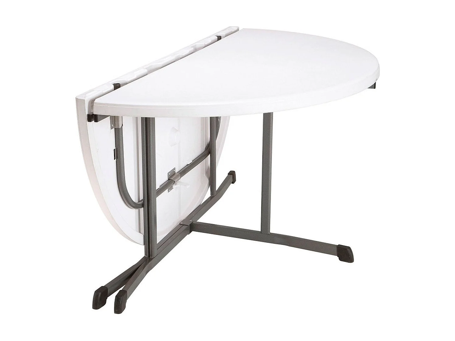 Mesa plegable Lifetime 8 personas forma redonda blanco Ø152x75,5 cm