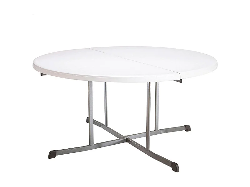 Mesa plegable Lifetime 8 personas forma redonda blanco Ø152x75,5 cm