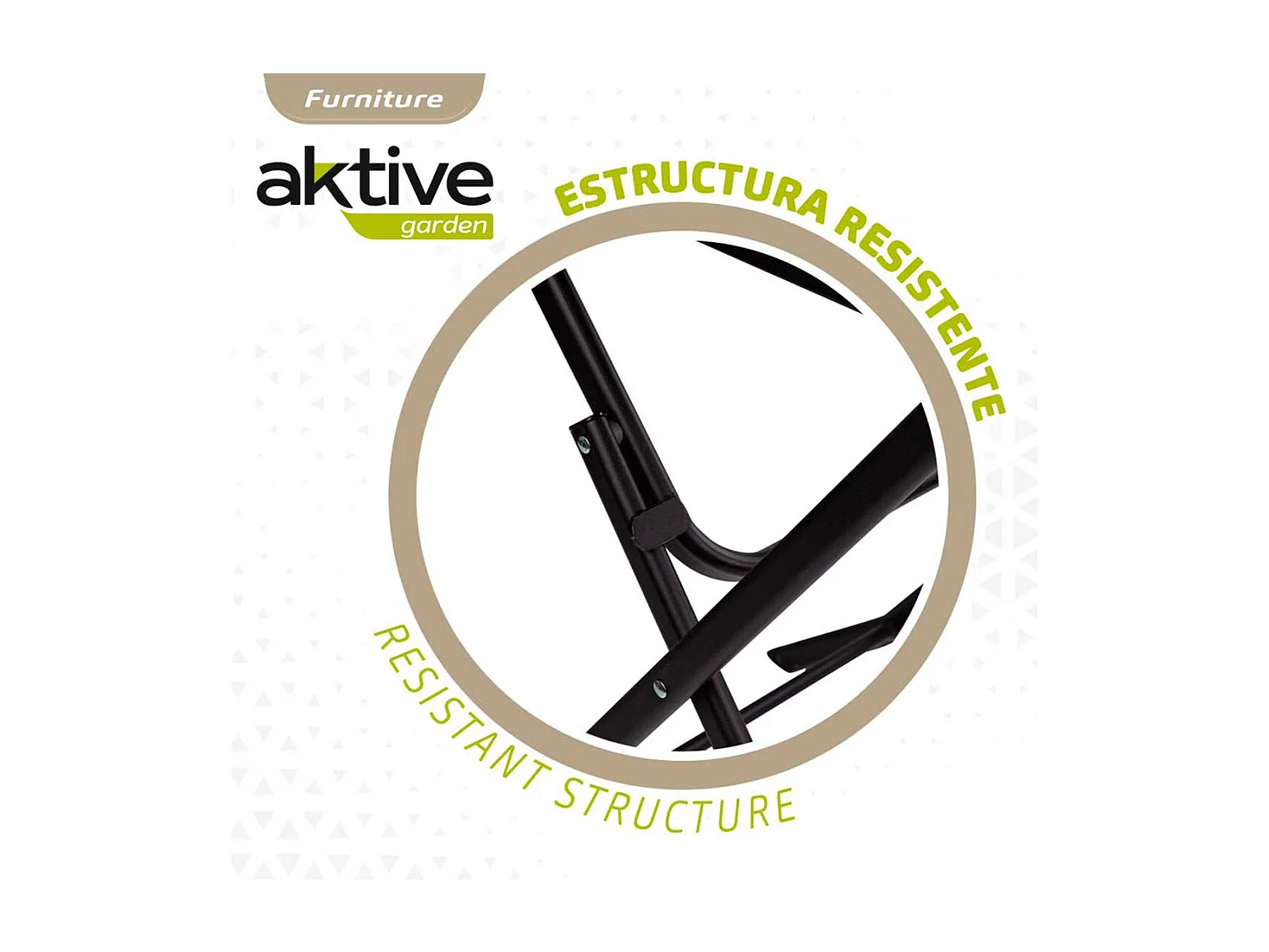 Mesa de jardín Aktive plegable negro 70x70x50 cm