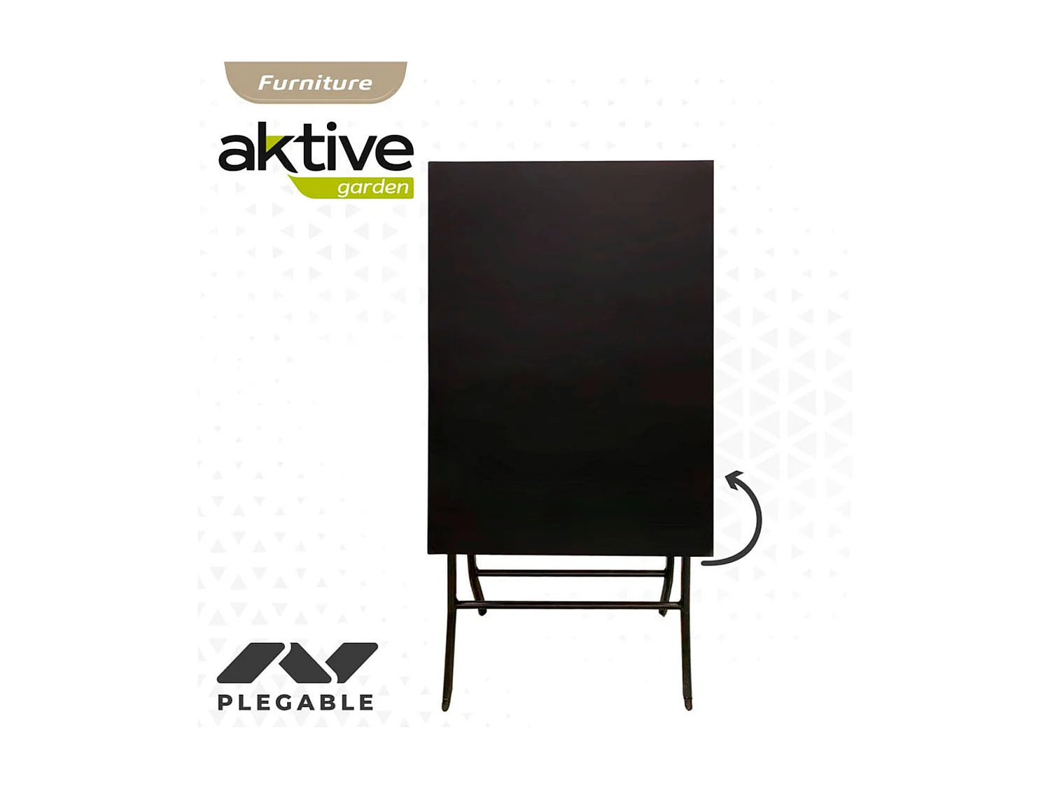 Mesa de jardín Aktive plegable negro 70x70x50 cm