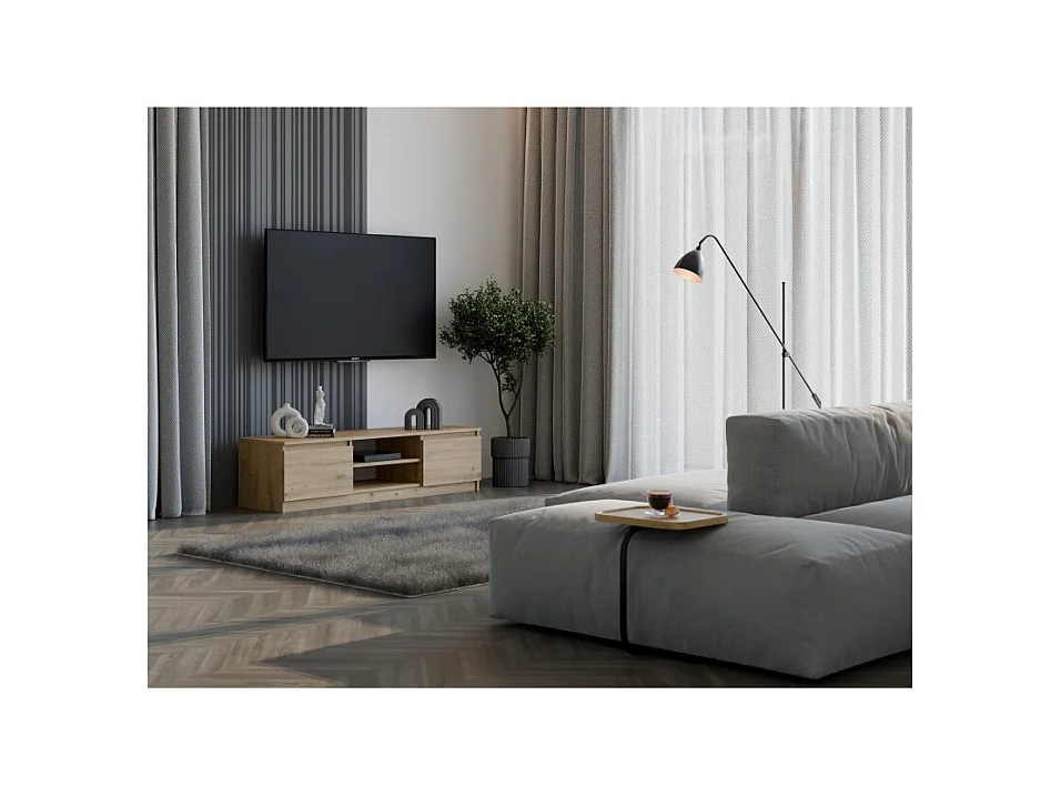 DĘBOWY STOJAK NA TELEWIZOR ARTISAN