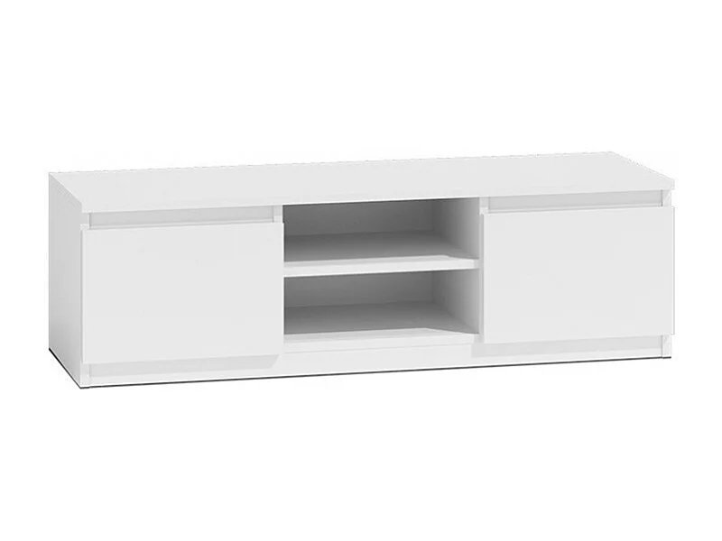 STOLIK KAWOWY Z SZAFKĄ POD TELEWIZOR BIAŁY MATOWY