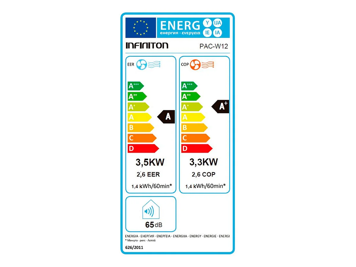 Aire acondicionado portátil Infiniton PAC-W12 / PACWL30A2 A+ 3520 frigorías 4 modos