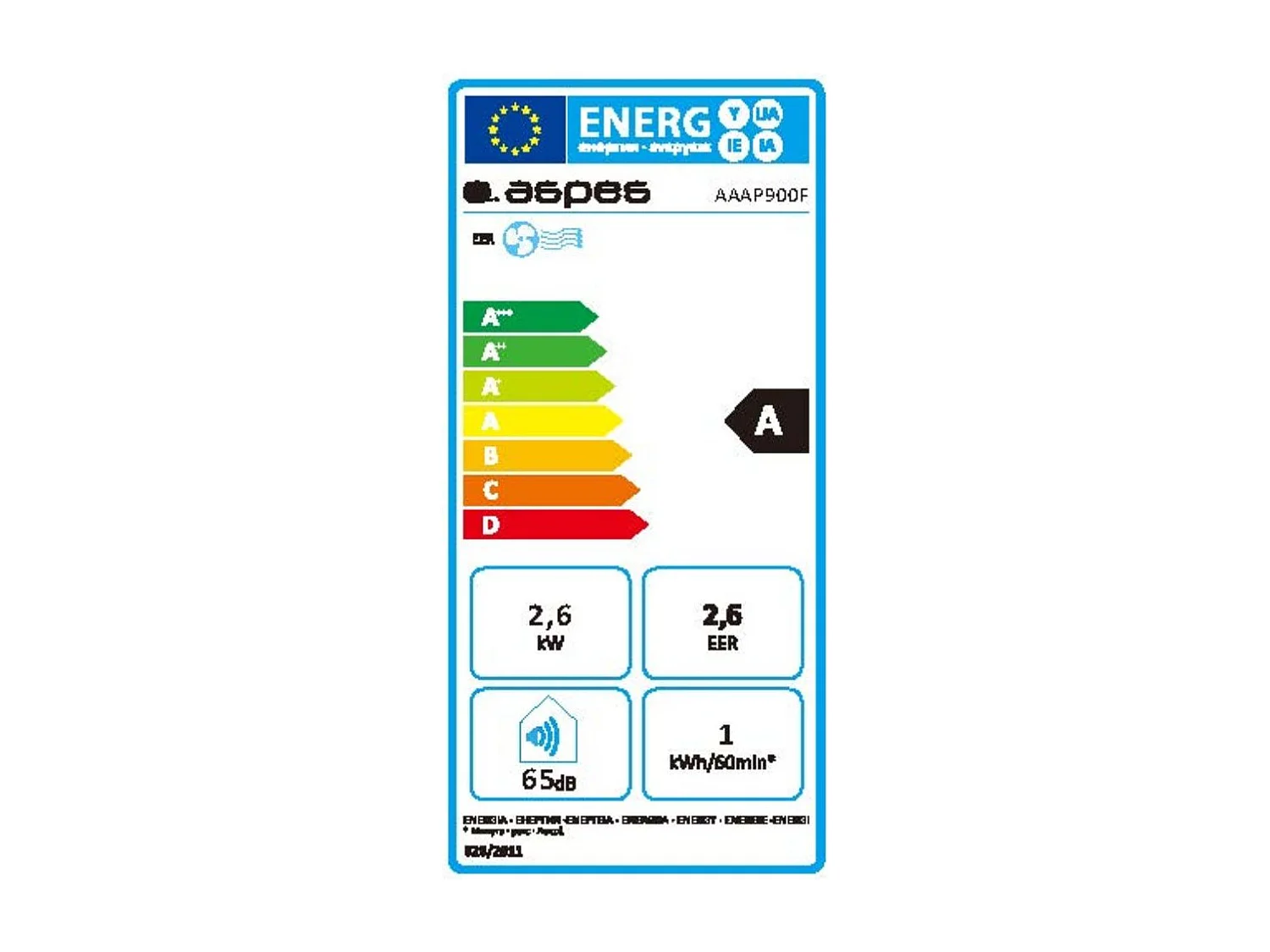 Aire acondicionado portátil Aspes AAAP900F 2250 frigorías blanco 67,5x29x28 cm