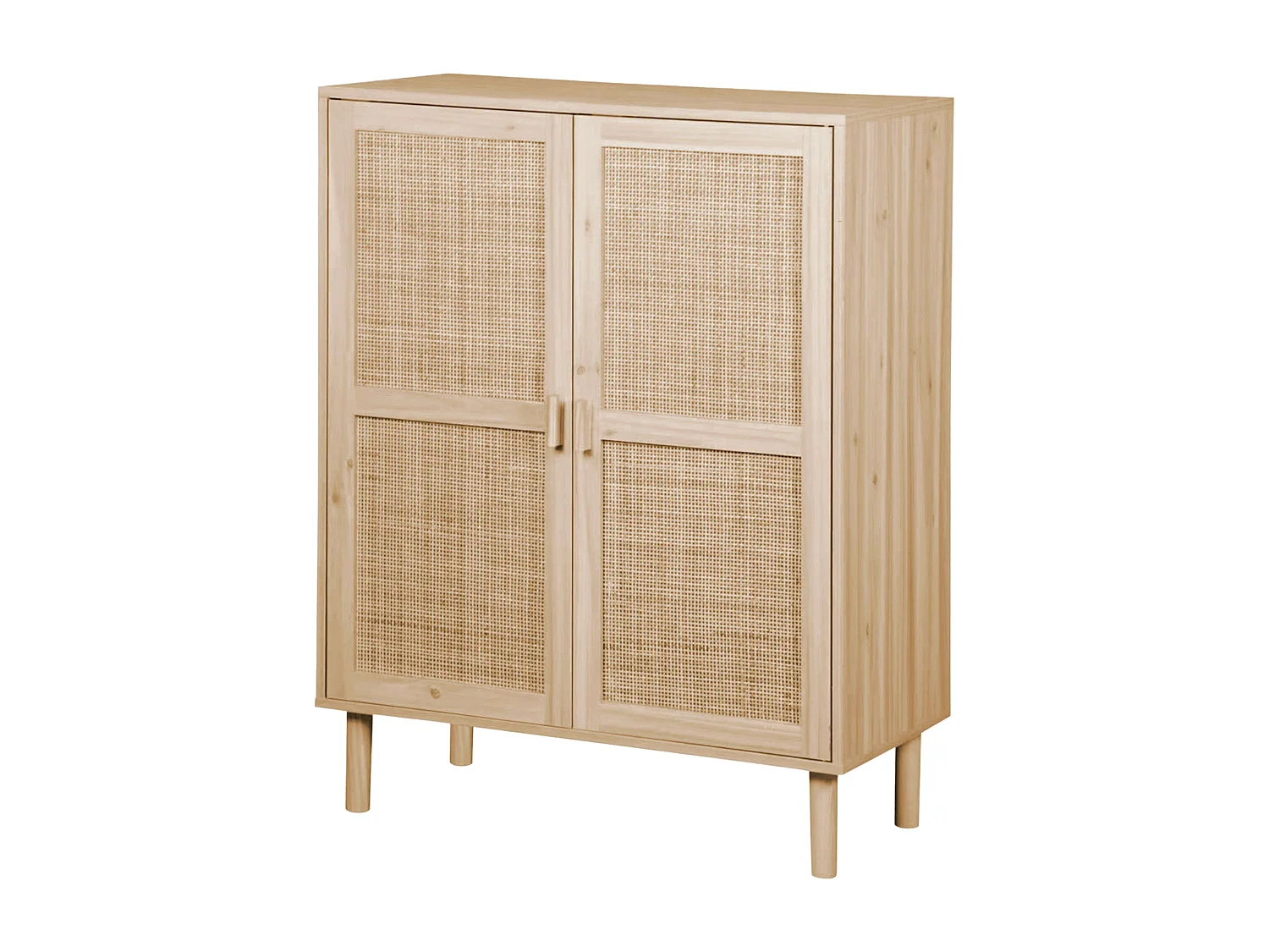 Meuble d'appoint Décor Pin/Rotin 80x100x40 cm