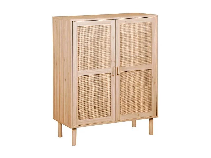 Meuble d'appoint Décor Pin/Rotin 80x100x40 cm