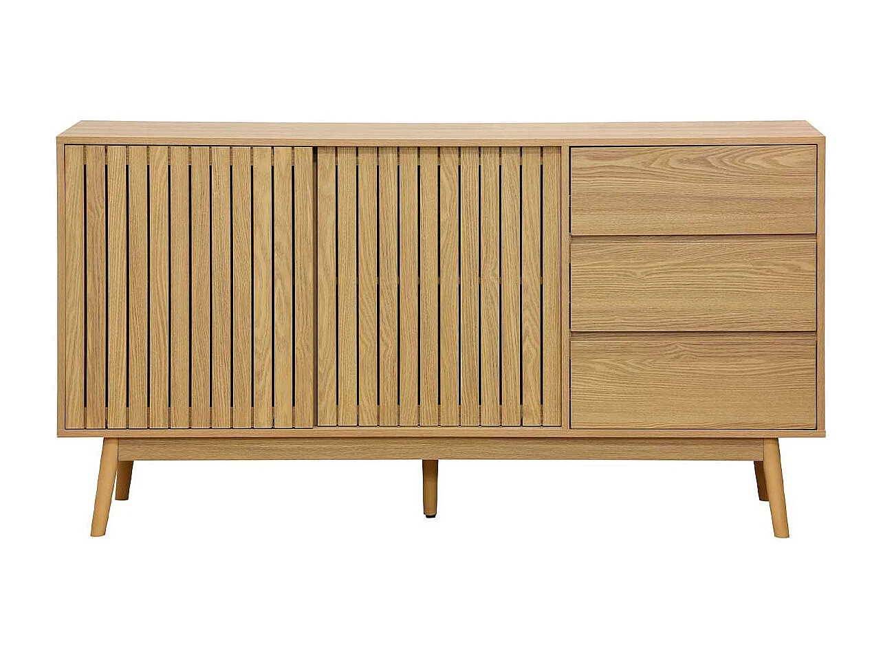 Consola baja Trend 2 puertas correderas + 3 cajones natural 80x150x40 cm Adec