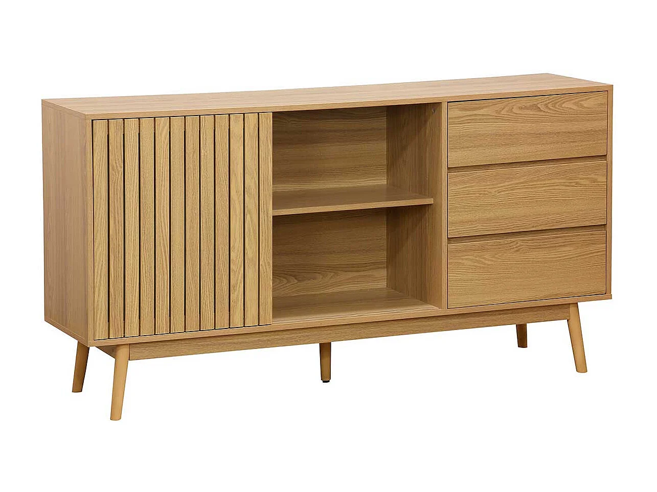 Consola baja Trend 2 puertas correderas + 3 cajones natural 80x150x40 cm Adec