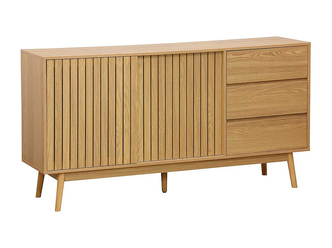 Consola baja Trend 2 puertas correderas + 3 cajones natural 80x150x40 cm Adec