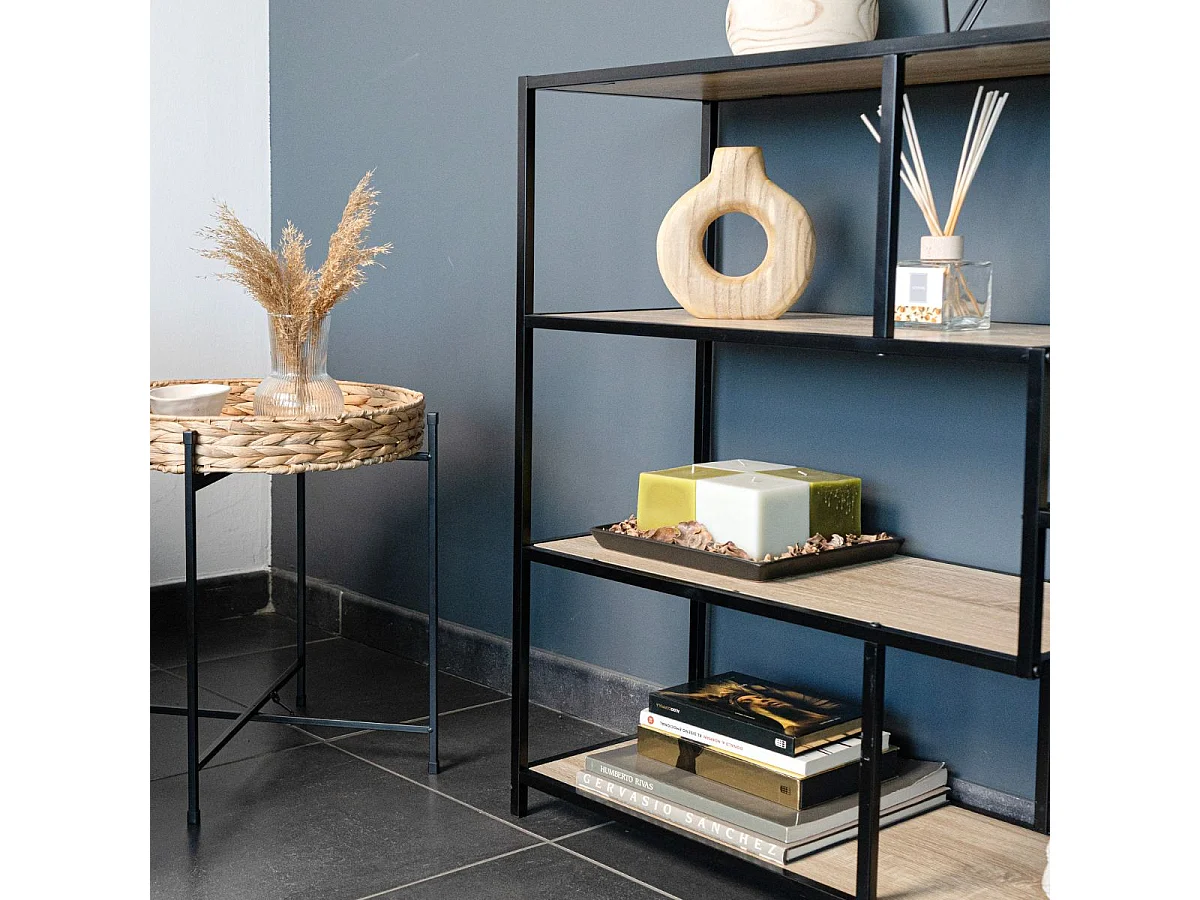 Consola MOA Vinthera 5 estantes negro/natural 90x100x34 cm