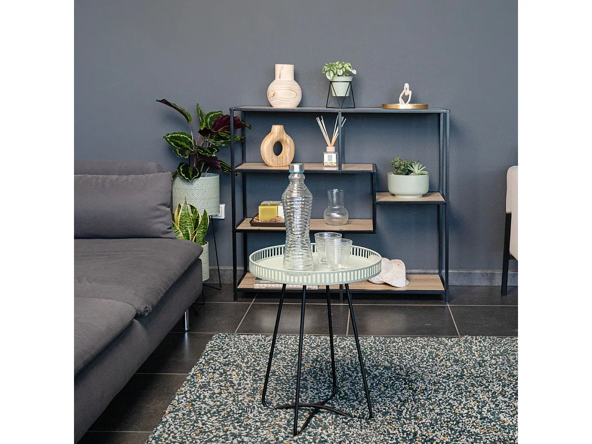 Consola MOA Vinthera 5 estantes negro/natural 90x100x34 cm