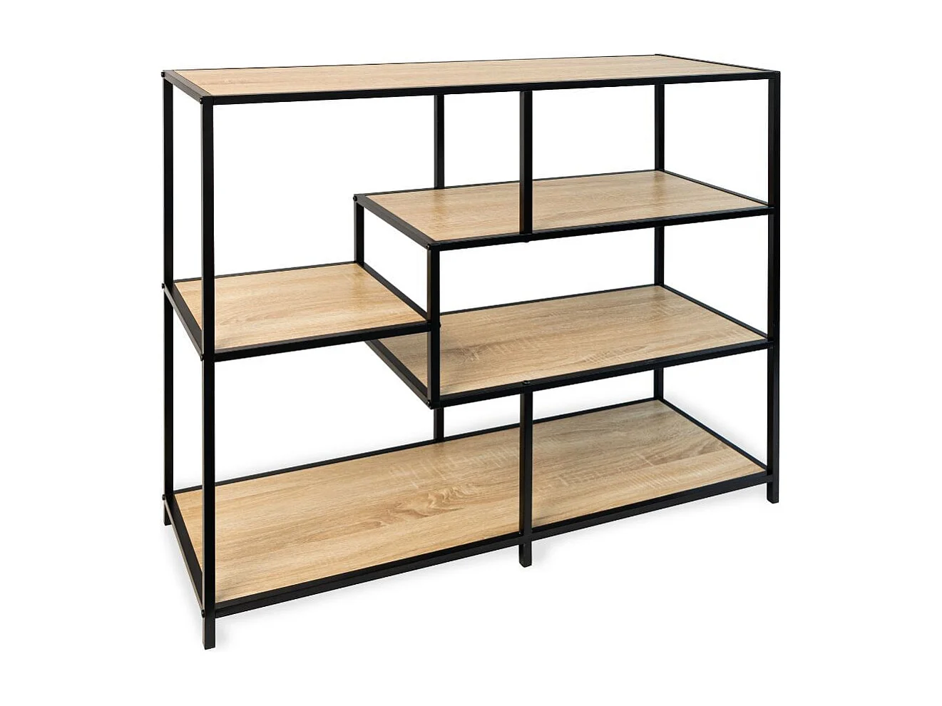 Consola MOA Vinthera 5 estantes negro/natural 90x100x34 cm