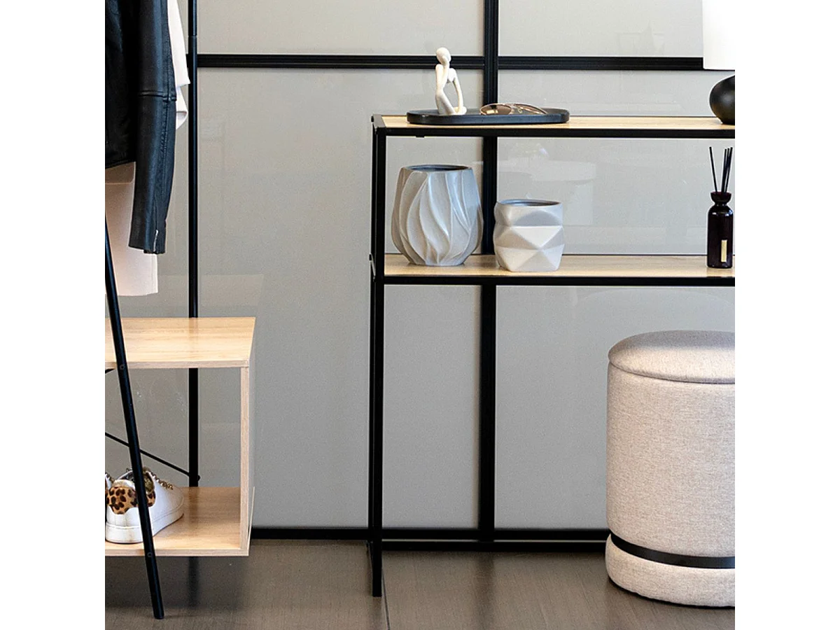 Consola MOA Vinthera 2 estantes metal negro 77x78x27 cm