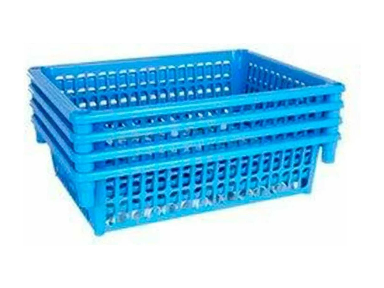 Carrito auxiliar Tontarelli 4 niveles con ruedas azul/blanco 85x40x29 cm