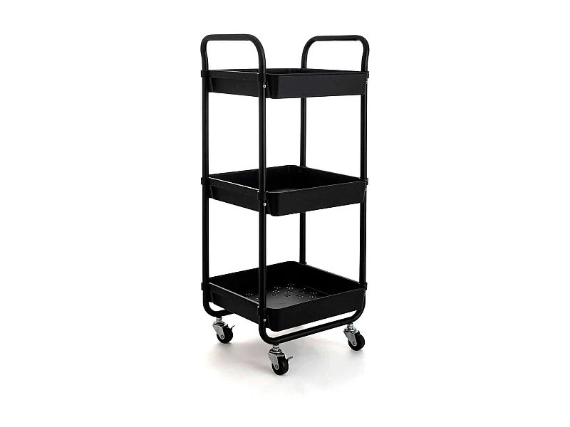 Carrito multiusos Garbo Quid 3 cestas negro 77x34,5x29,5 cm