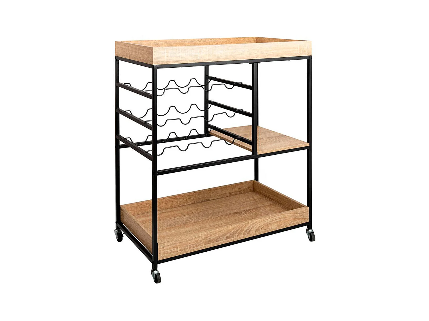 Carrito multiusos MOA Vinthera con ruedas madera 92x75x40 cm