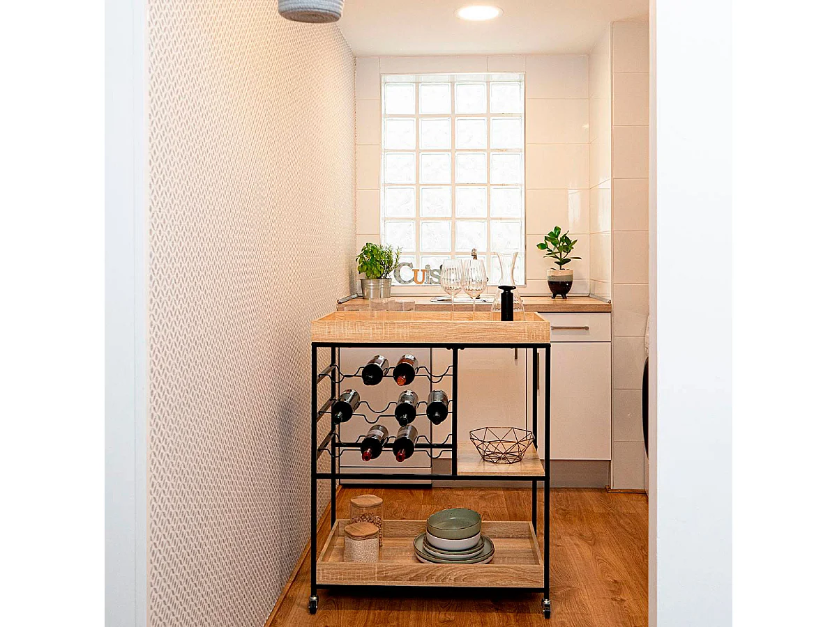 Carrito multiusos MOA Vinthera con ruedas madera 92x75x40 cm