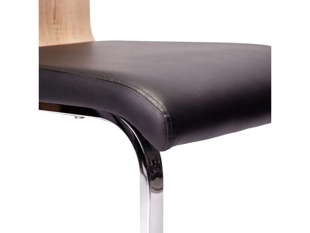 Conjunto de salón mesa Sensei + 4 sillas Sensei negro/natural