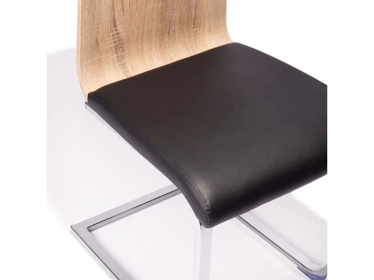 Conjunto de salón mesa Sensei + 4 sillas Sensei negro/natural