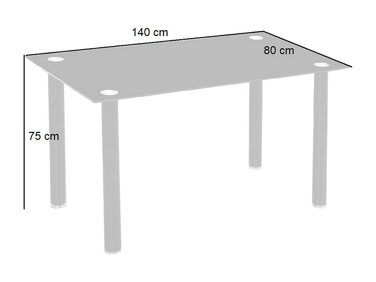 Conjunto de comedor Emi 1 mesa + 6 sillas negras