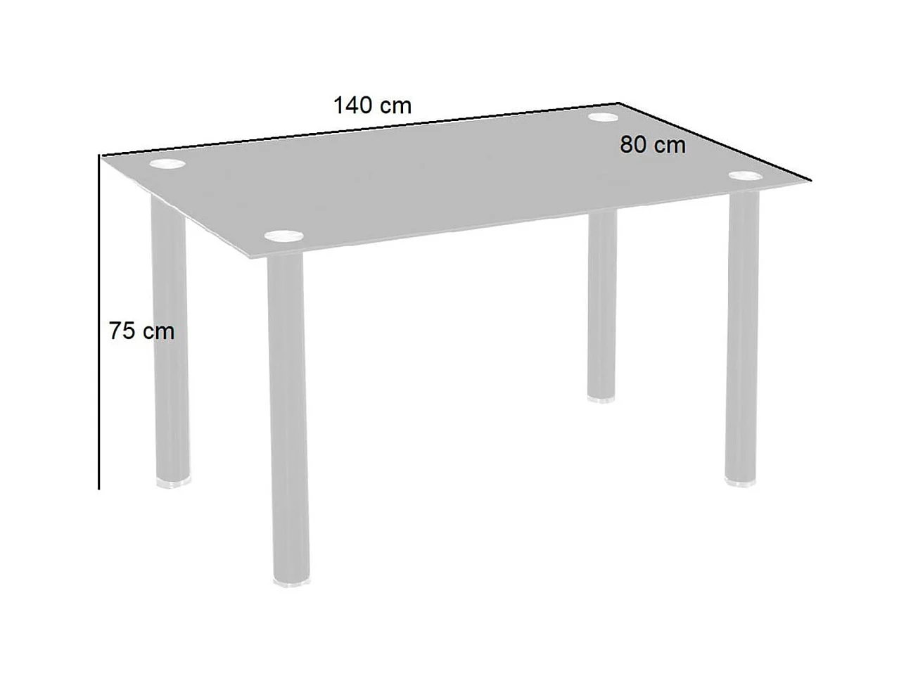 Conjunto de comedor Emi 1 mesa + 6 sillas negras