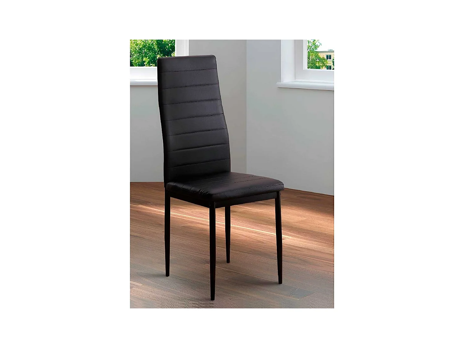 Conjunto de comedor Emi 1 mesa + 6 sillas negras