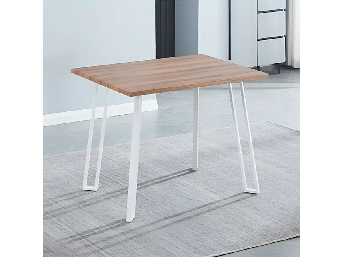 Conjunto de comedor Jansen 1 mesa + 5 sillas madera/blanco