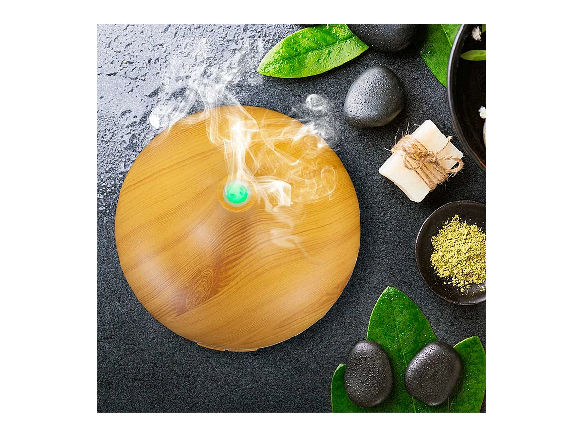 Humidificador Zen 02 Phoenix 400ml luz LED con mando a distancia madera