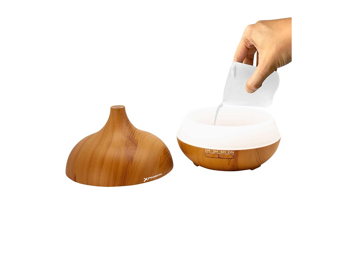 Humidificador Zen 02 Phoenix 400ml luz LED con mando a distancia madera