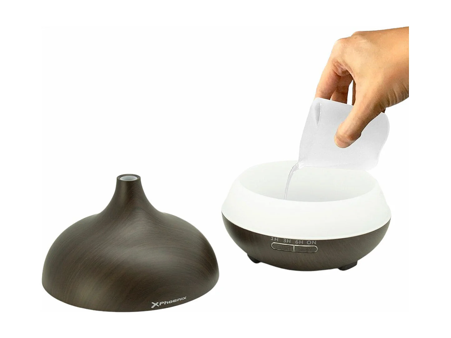 Humidificador Zen 02 Phoenix 400ml luz LED con mando a distancia negro