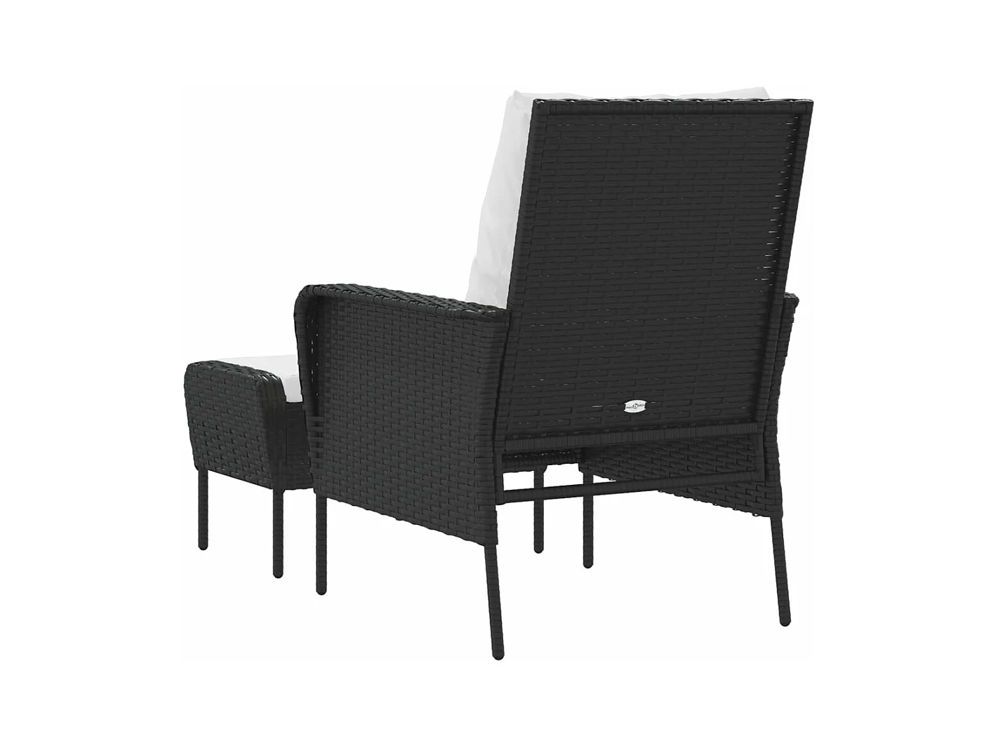 Chaise de jardin avec tabouret noir résine tressée