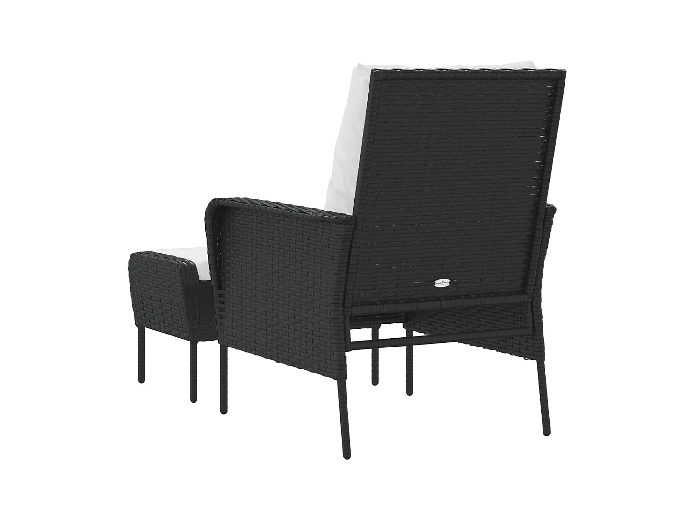 Chaise de jardin avec tabouret noir résine tressée