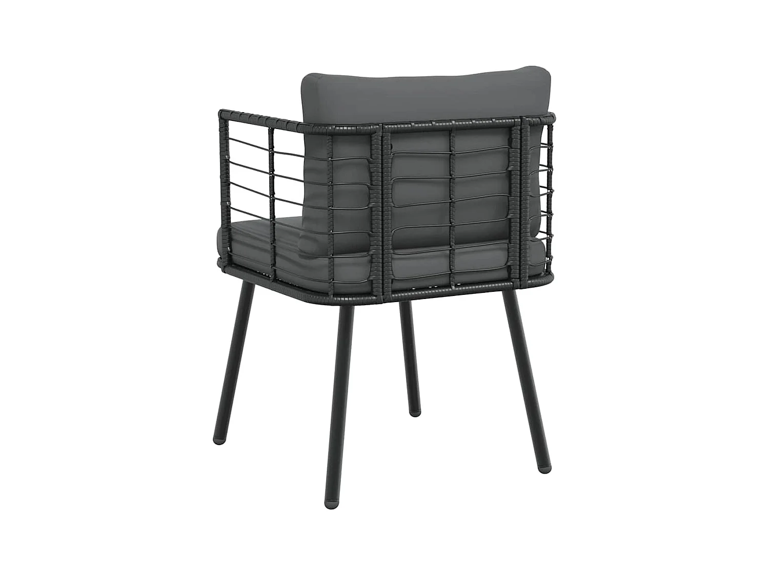 Chaise de jardin avec coussins noir résine tressée