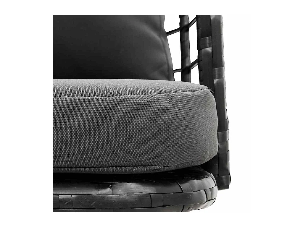 Chaise de jardin avec coussins noir résine tressée