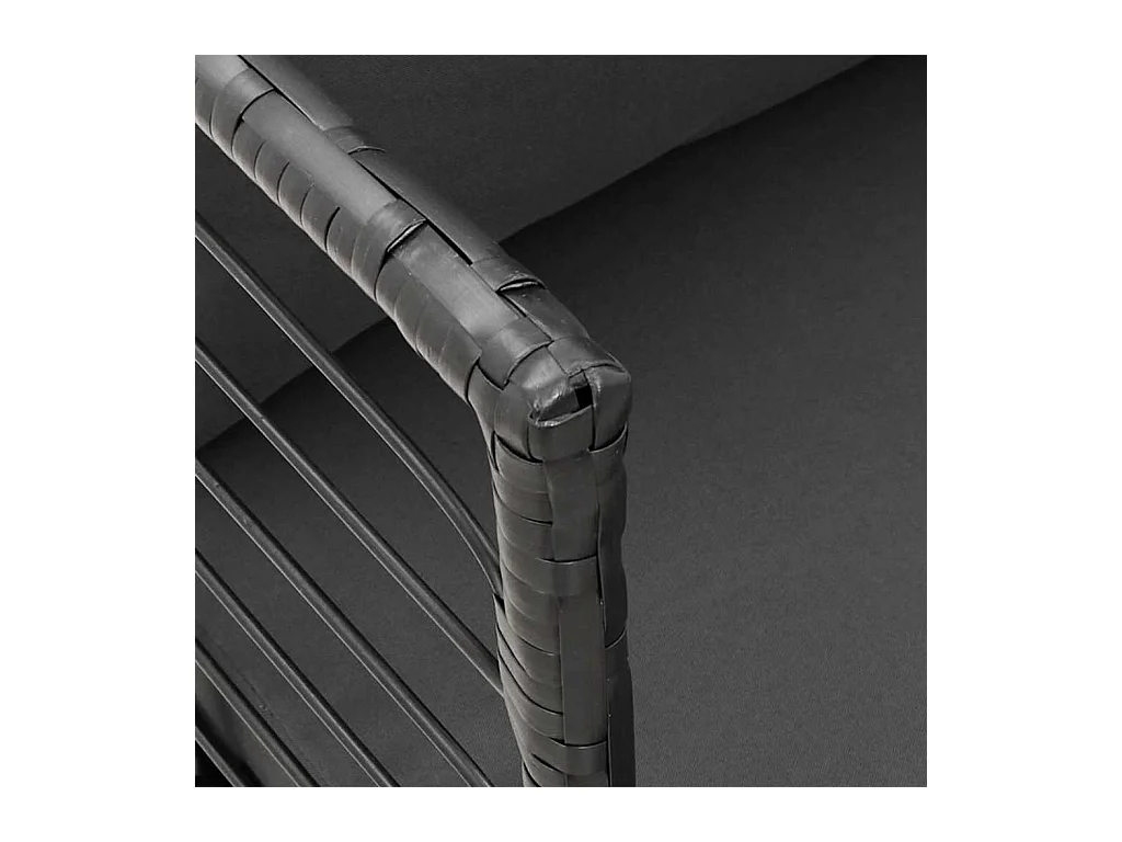 Chaise de jardin avec coussins noir résine tressée