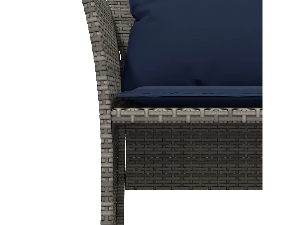 Chaise de jardin avec tabouret gris résine tressée