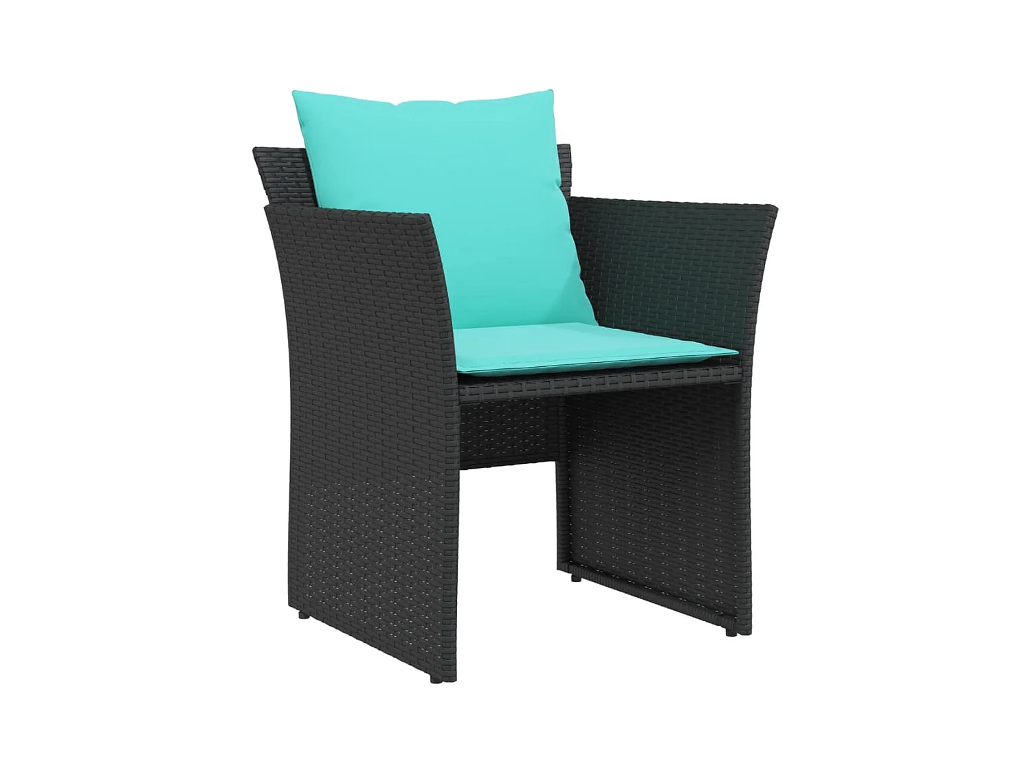 Chaise de jardin avec tabouret noir résine tressée