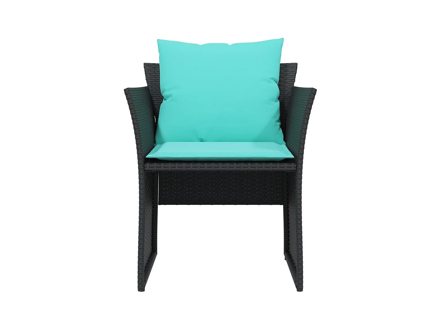 Chaise de jardin avec tabouret noir résine tressée