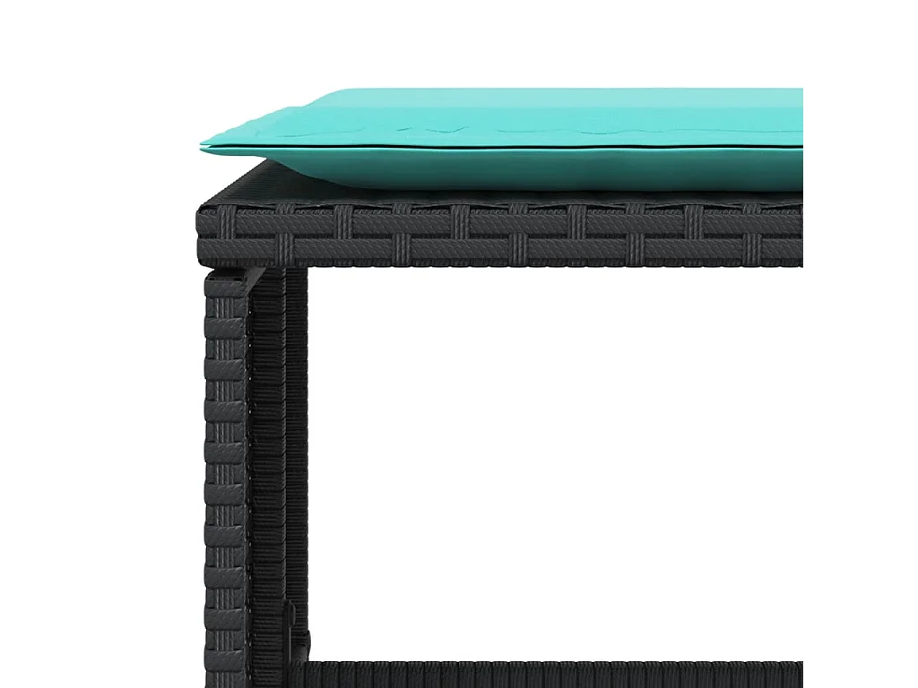 Chaise de jardin avec tabouret noir résine tressée