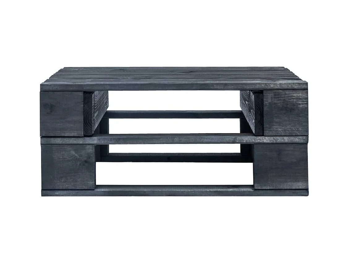 Pouf da giardino in pallet nero realizzato in legno di pino impregnato