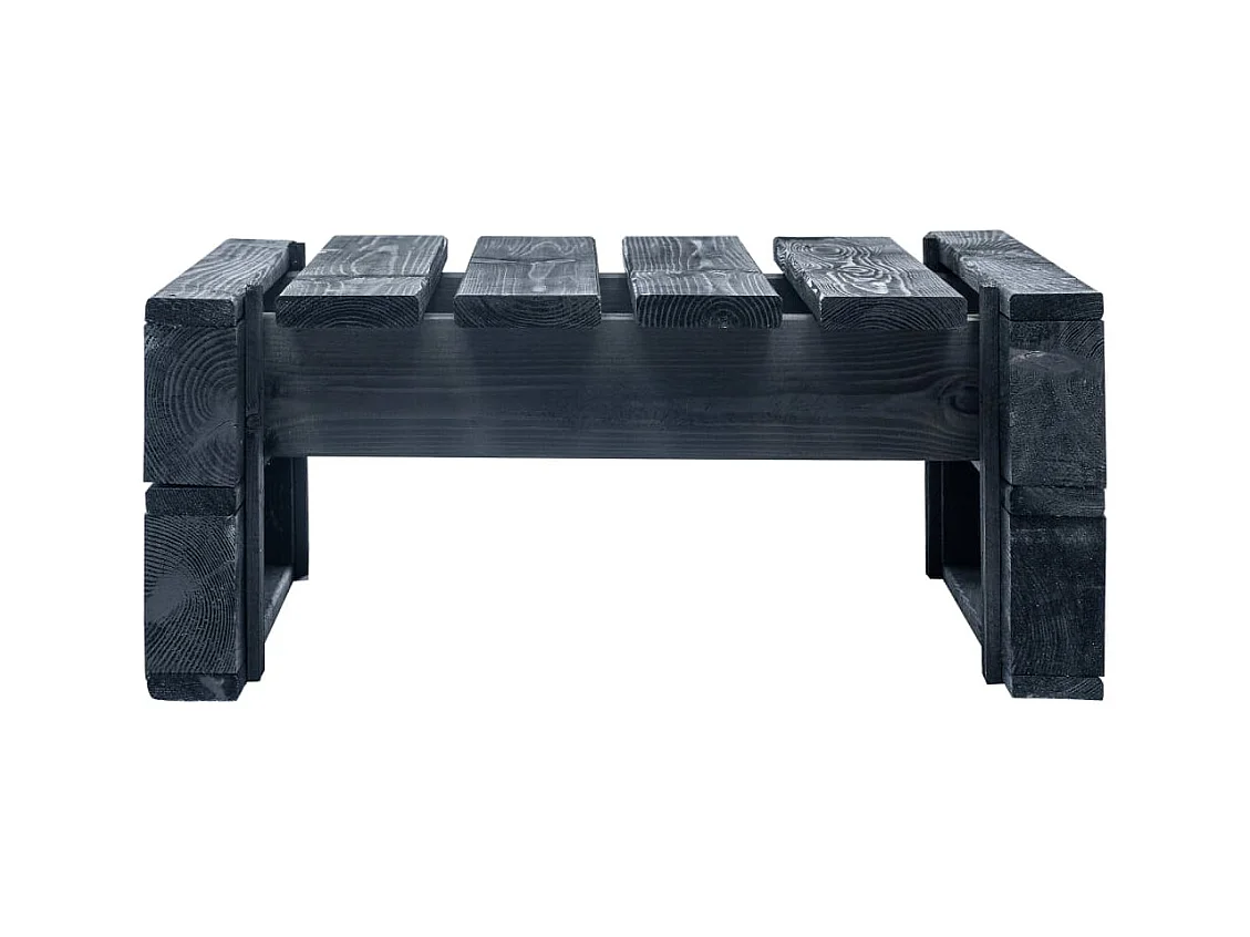 Pouf da giardino in pallet nero realizzato in legno di pino impregnato