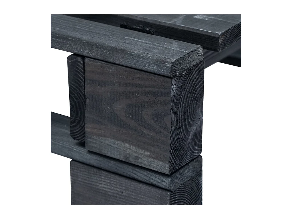 Pouf da giardino in pallet nero realizzato in legno di pino impregnato