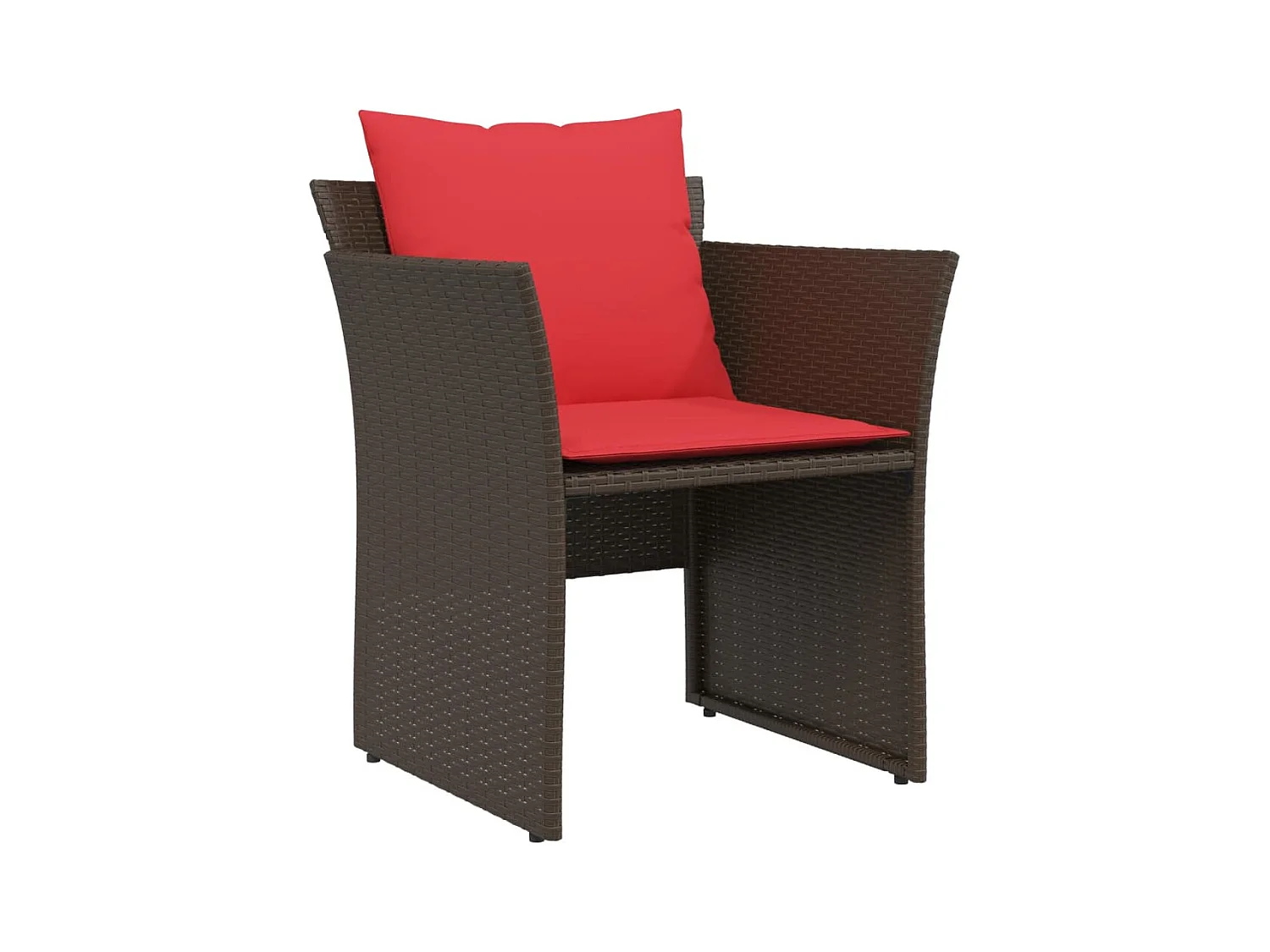 Chaise de jardin avec tabouret marron résine tressée