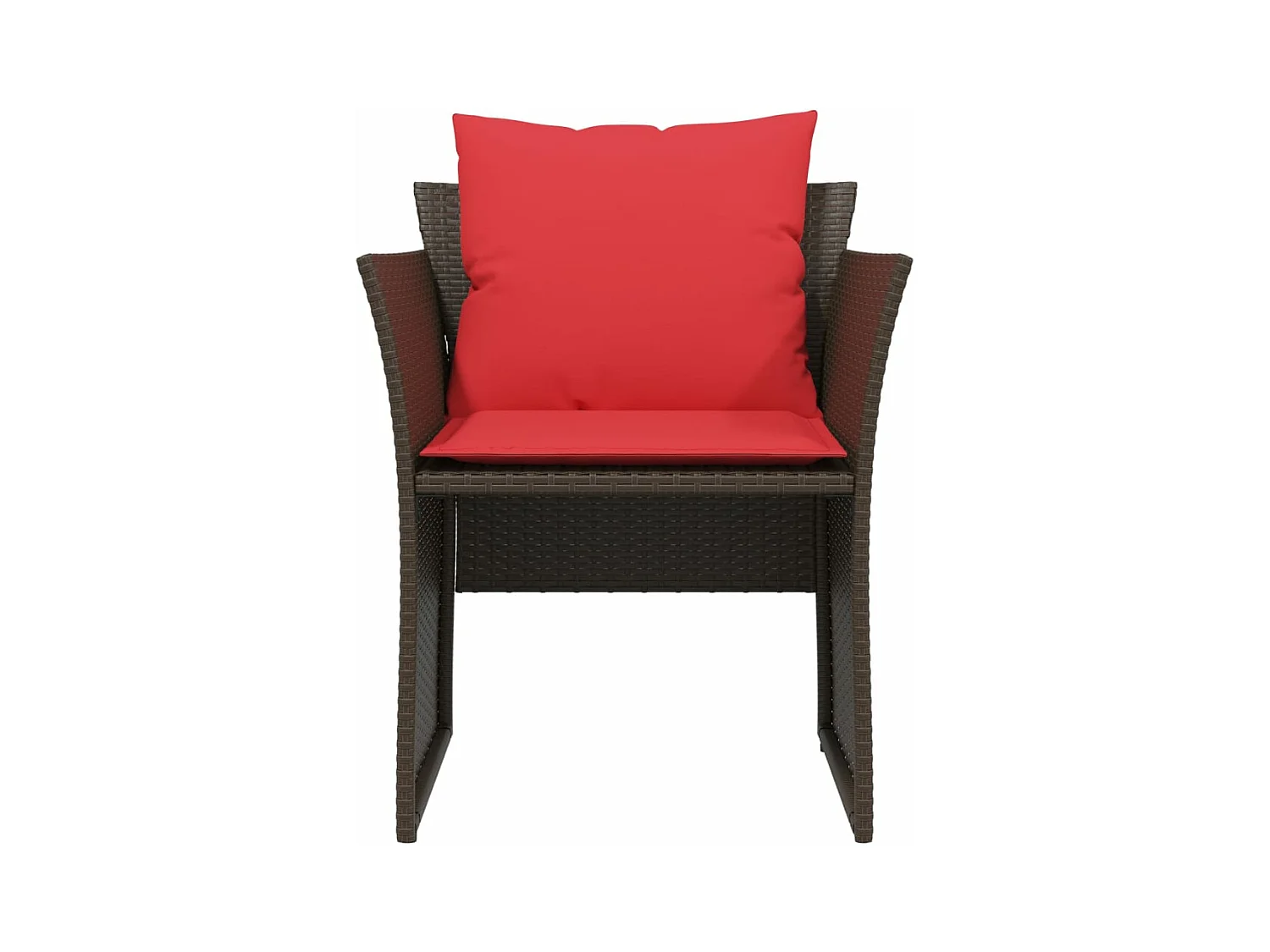 Chaise de jardin avec tabouret marron résine tressée