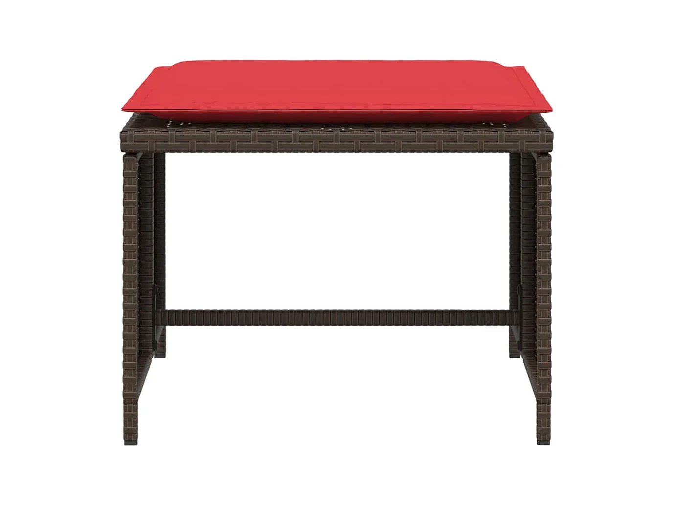 Chaise de jardin avec tabouret marron résine tressée